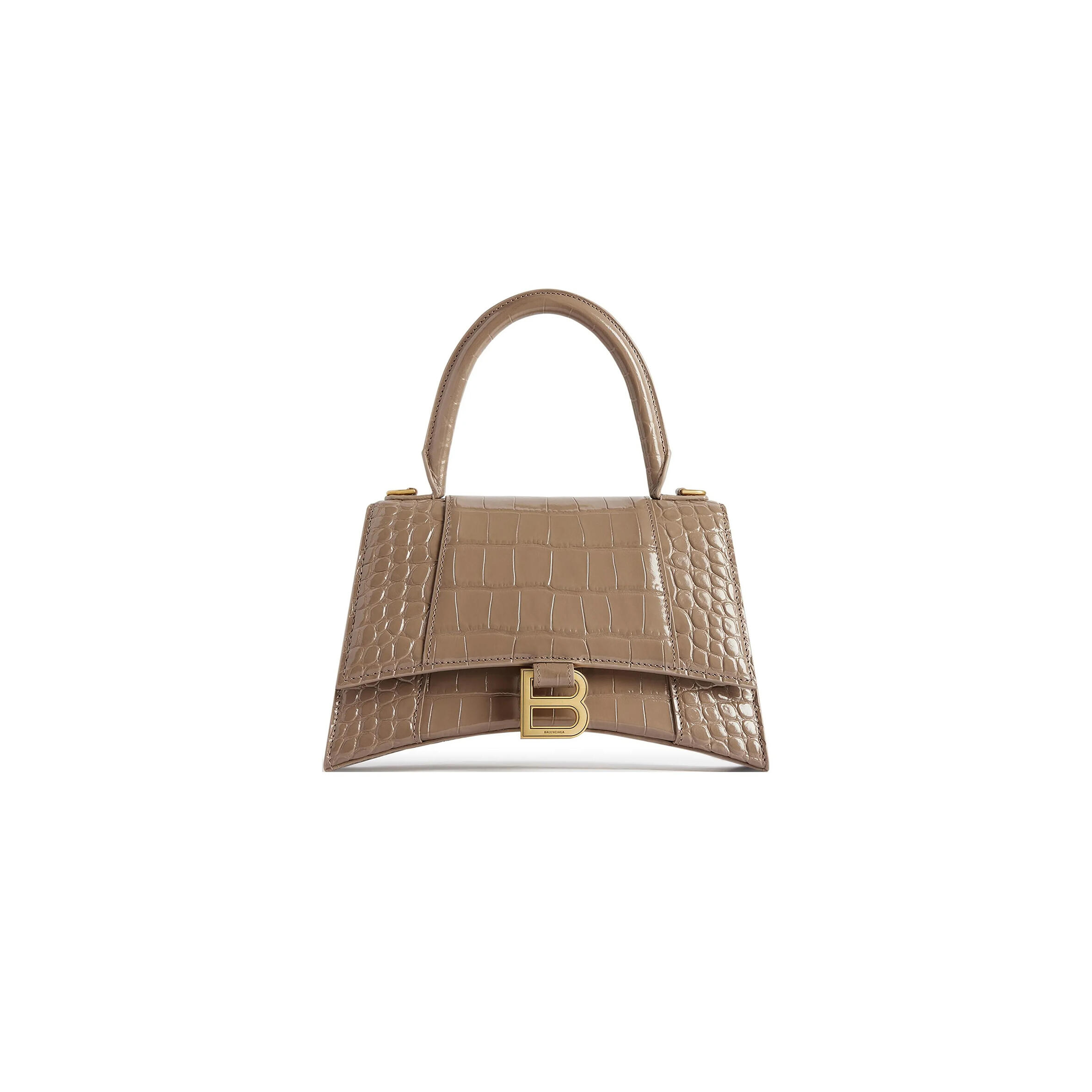 BALENCIAGA WOMEN'S HOURGLASS HANDBAG SMALL IN BROWN 5935461LRGM1212 (22.9*15*9.9cm)